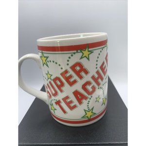 "Super Teacher" Coffee Mug by Amscan Vintage 1990s Stars